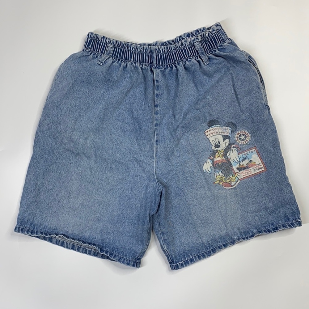 Vintage Mickey Unlimited Jerry Leigh High Rise Denim Stretch Shorts Size Large